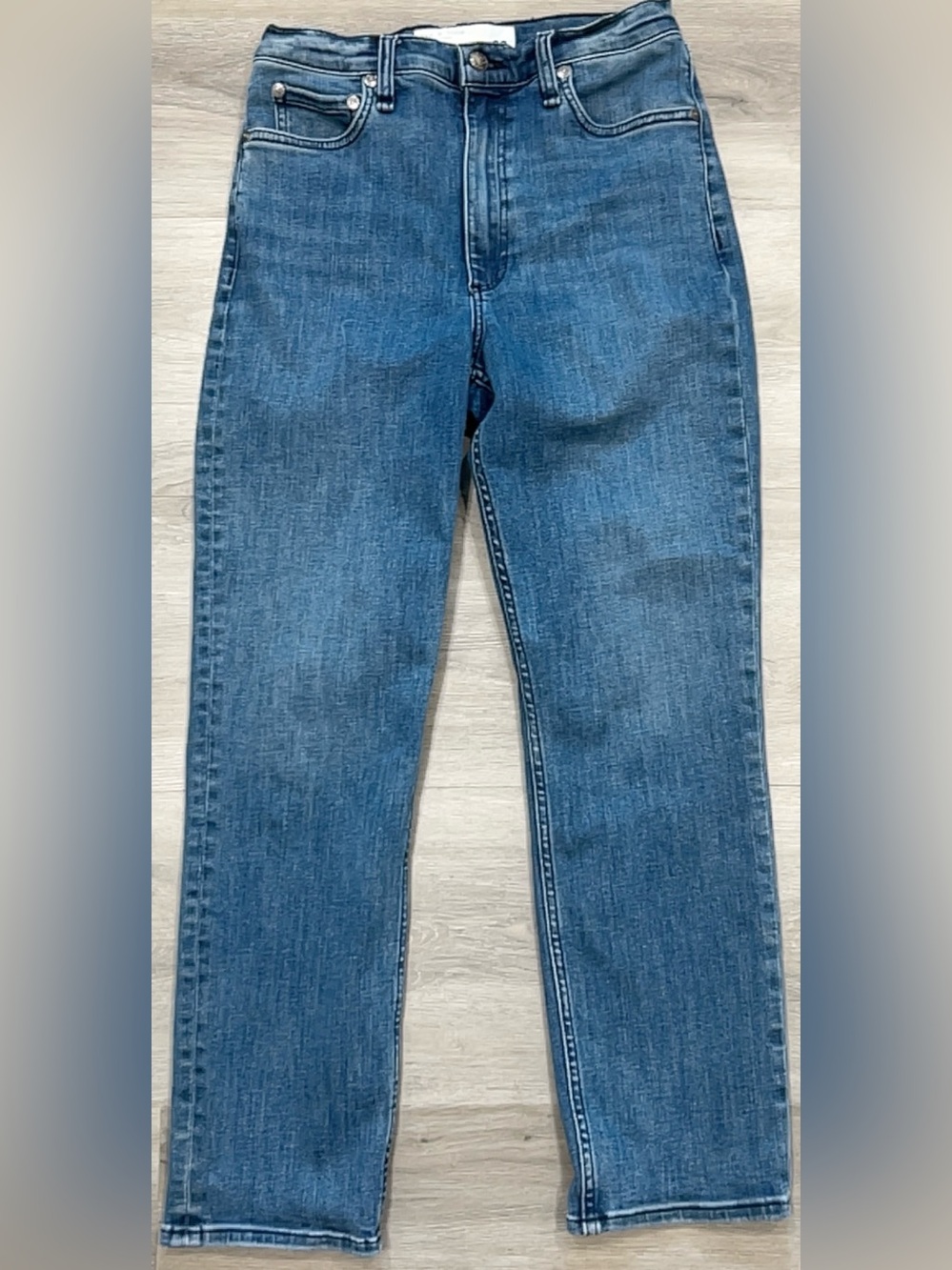 Rag & Bone Flexi Wren High-Rise Ankle Slim Jeans Women Size 28 Willow Blue Denim